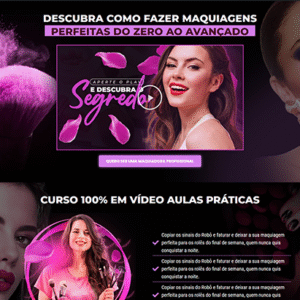 Landing page para venda de cursos de maquiagem ou produtos de beleza